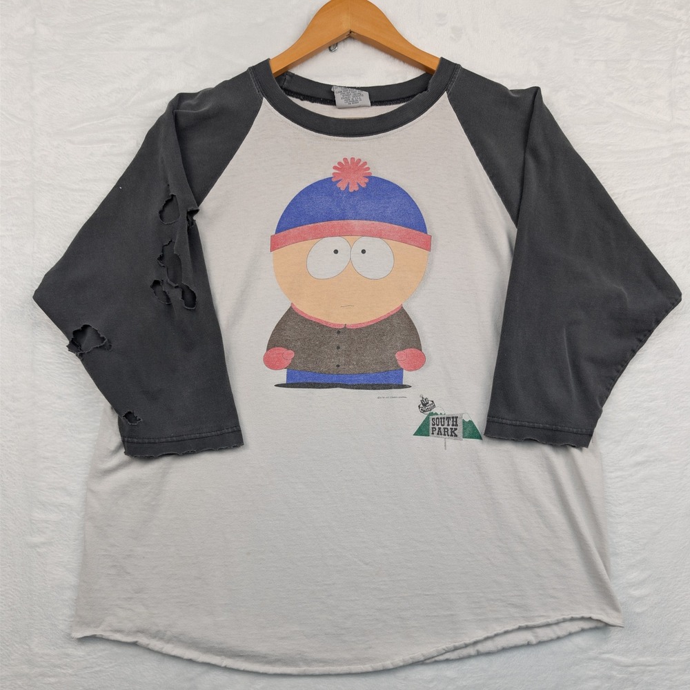 VTG Stanley DeSantis T-Shirt Mens XL White South Park Stan Marsh Distressed 90s